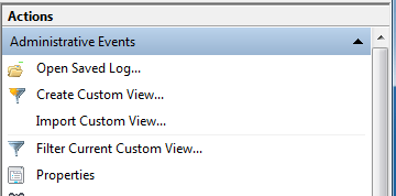 Administrative Events Custom View